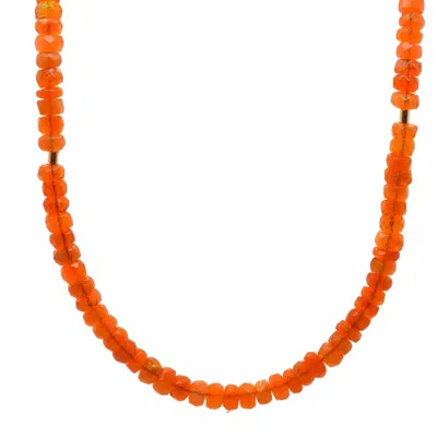 Lori Kaplan Design Women's Yellow / Orange Orange Opal Gold Choker