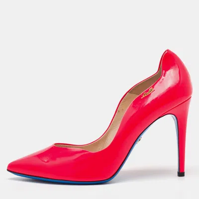 Loriblu Bright Pink Patent Leather Pointed Toe Pumps