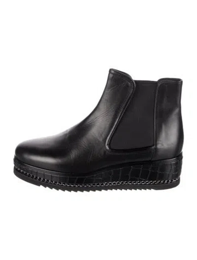 Pre-owned Loriblu Leather Chelsea Boots In Black