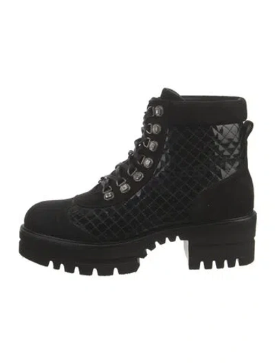 Pre-owned Loriblu Leather Combat Boots In Black