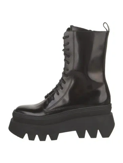 Pre-owned Loriblu Leather Lace-up Boots In Black