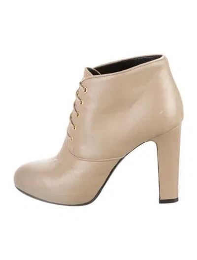 Pre-owned Loriblu Leather Lace-up Boots In Neutral