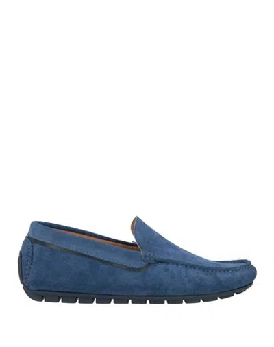 Loriblu Man Loafers Slate Blue Size 8 Leather