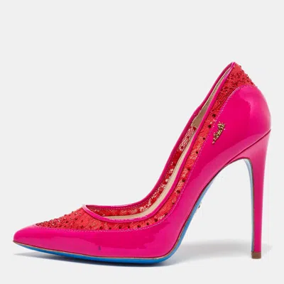 Loriblu Multicolor Lace And Patent Leather Pointed Toe Pumps