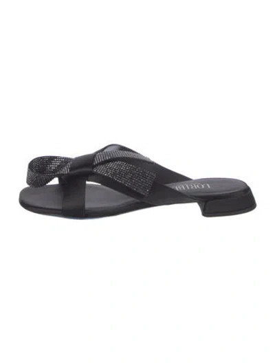 Pre-owned Loriblu Satin Slides In Black
