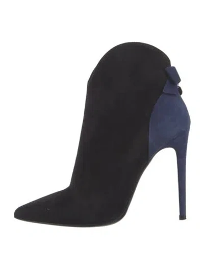 Pre-owned Loriblu Suede Colorblock Pattern Boots In Multi