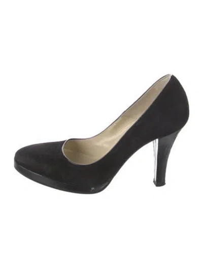 Pre-owned Loriblu Vintage Suede Pumps In Black