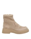 Loriblu Woman Ankle Boots Beige Size 8 Leather In Beige