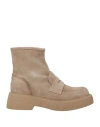 Loriblu Woman Ankle Boots Beige Size 8 Leather In Beige