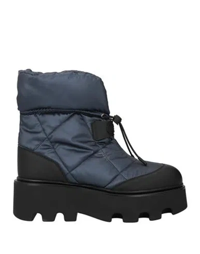 Loriblu Woman Ankle Boots Blue Size 11 Textile Fibers