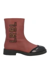Loriblu Woman Ankle Boots Brick Red Size 8 Leather In Red