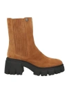 Loriblu Woman Ankle Boots Camel Size 11 Calfskin In Beige