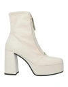 Loriblu Woman Ankle Boots Ivory Size 7 Leather In White
