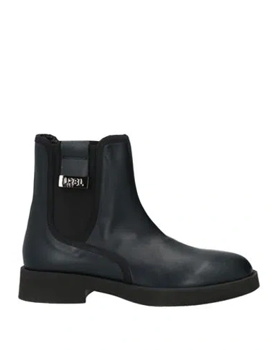 Loriblu Woman Ankle Boots Midnight Blue Size 7 Leather, Textile Fibers