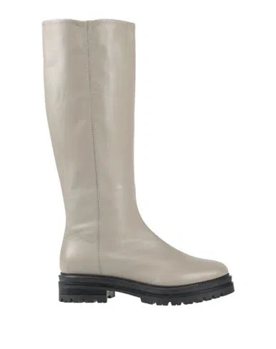 Loriblu Woman Boot Light Grey Size 11 Leather In Gray