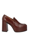Loriblu Woman Loafers Brown Size 6 Leather In Brown