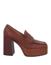 Loriblu Woman Loafers Brown Size 8 Goat Skin In Brown