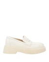 Loriblu Woman Loafers Cream Size 7 Leather In White
