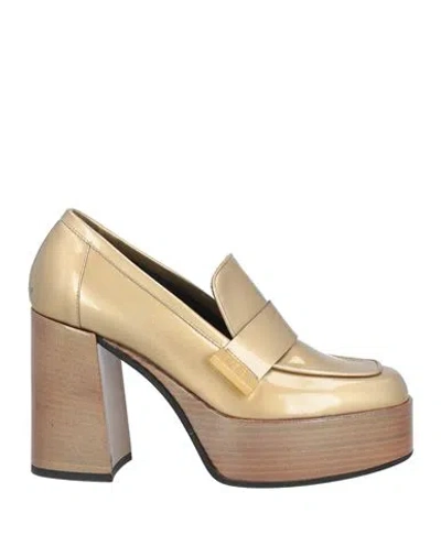 Loriblu Woman Loafers Gold Size 8 Leather