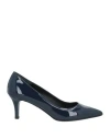 Loriblu Woman Pumps Blue Size 8 Leather In Blue