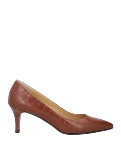 Loriblu Woman Pumps Brown Size 7 Calfskin