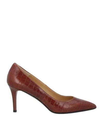 Loriblu Woman Pumps Brown Size 8 Leather