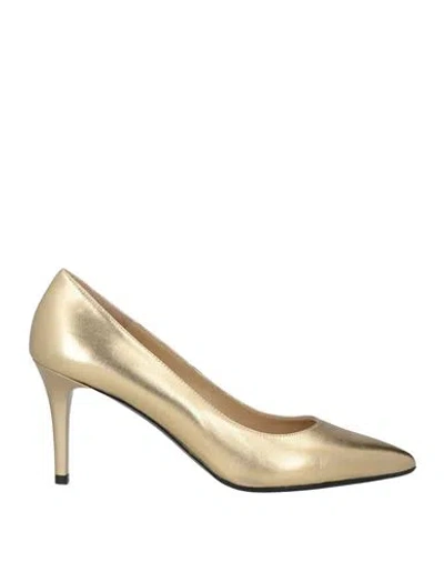 Loriblu Woman Pumps Gold Size 9 Leather