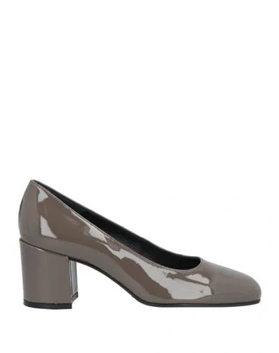 Loriblu Woman Pumps Lead Size 8 Leather In Grey