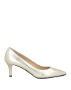 Loriblu Woman Pumps Platinum Size 8 Leather In Grey