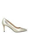 Loriblu Woman Pumps Platinum Size 8 Leather In Grey