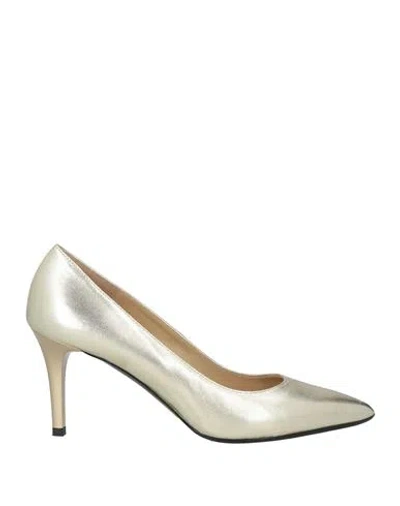 Loriblu Woman Pumps Platinum Size 8 Leather In Grey