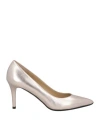 Loriblu Woman Pumps Platinum Size 8 Leather In Grey