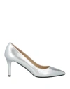 Loriblu Woman Pumps Silver Size 7 Leather In Silver