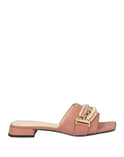 Loriblu Woman Sandals Antique Rose Size 5 Calfskin In Pink