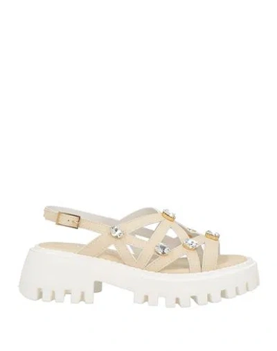 Loriblu Woman Sandals Beige Size 8 Calfskin