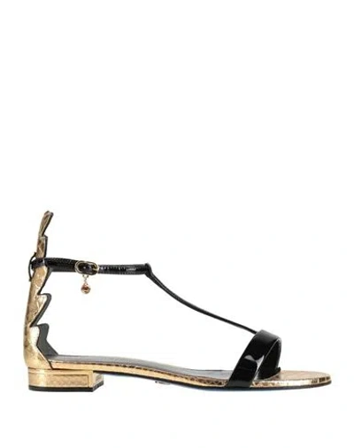 Loriblu Woman Sandals Black Size 7 Textile Fibers