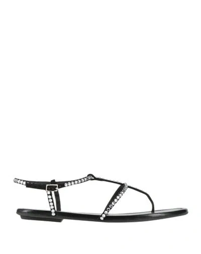 Loriblu Woman Sandals Black Size 9 Leather
