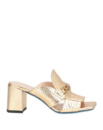 Loriblu Woman Sandals Gold Size 6 Leather