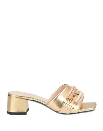 Loriblu Woman Sandals Gold Size 6 Leather