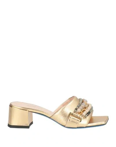 Loriblu Woman Sandals Gold Size 7 Leather