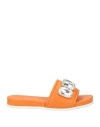 Loriblu Woman Sandals Orange Size 8 Leather