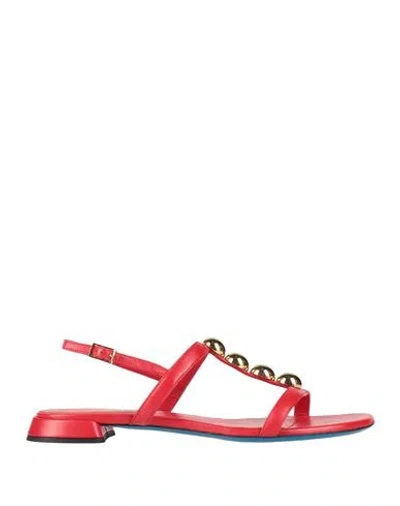 Loriblu Woman Sandals Red Size 7 Leather