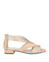 Loriblu Woman Sandals Sand Size 7.5 Leather, Textile Fibers In Beige