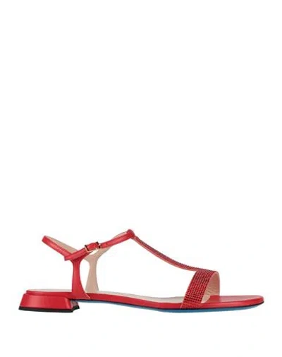 Loriblu Woman Sandals Tomato Red Size 8 Leather