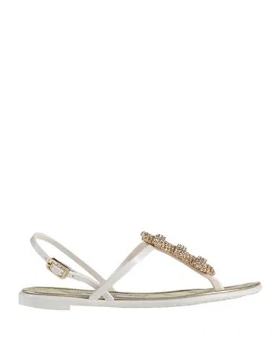 Loriblu Woman Sandals White Size 6 Rubber