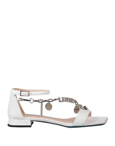 Loriblu Woman Sandals White Size 8 Leather In Multi
