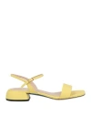 Loriblu Woman Sandals Yellow Size 8 Leather In Yellow