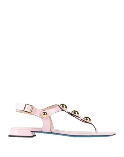 Loriblu Woman Thong Sandal Light Pink Size 9 Leather