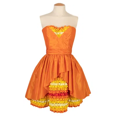 Pre-owned Loris Azzaro Azzaro Bustier Dress In Orange