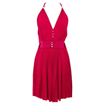 Pre-owned Loris Azzaro Azzaro Halter Raspberry Pink Dress, Size 38fr